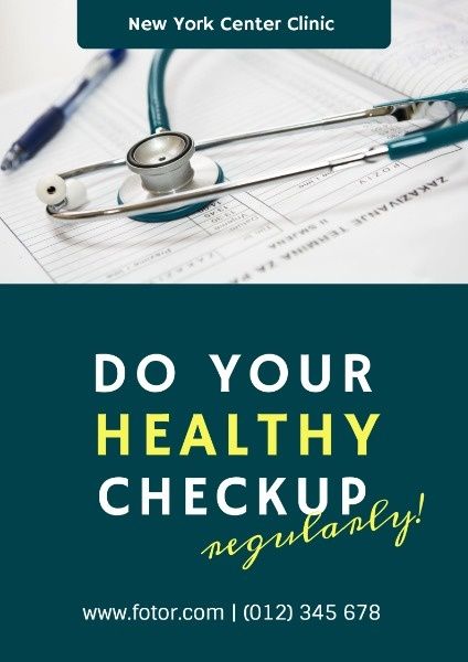 hospital, medical, clinic, Healthy Checkup Poster Template