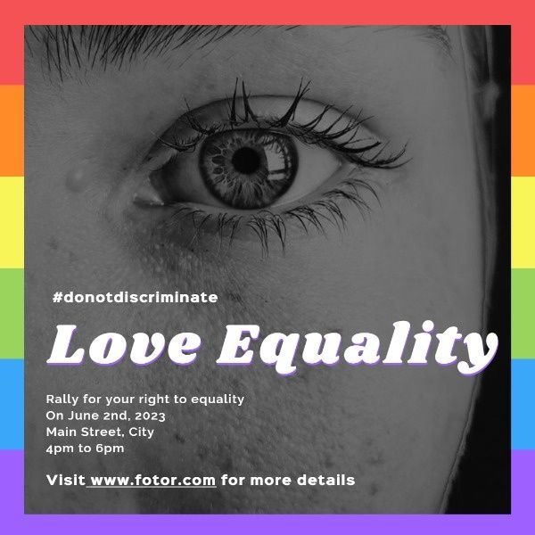 lgbt, love is love, human right, Love Equality Instagram Post Template