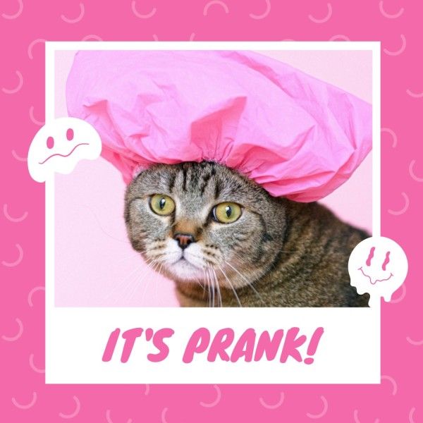 celebration, festival, party, Pink Funny April Fools' Day Instagram Post Template