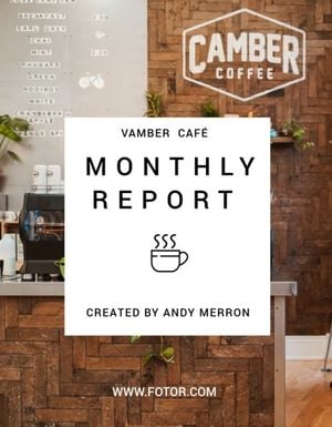 business, company, firm, Simple Coffee Corporate Monthly Report Template