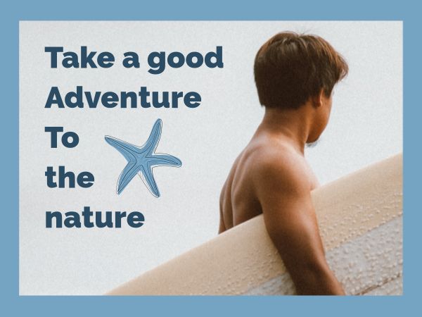 adventure, travel, life, Blue Happy Trip Card Template