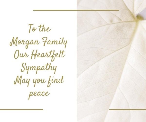 wishes, comfort, sympathy card, White Condolence Pray Facebook Post Template