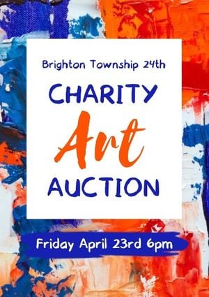 bid, sale, artwork, Charity Art Auction Poster Template