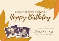 celebration, celebrate, photo collage, Autumn Style Happy Birthday Wishes Postcard Template