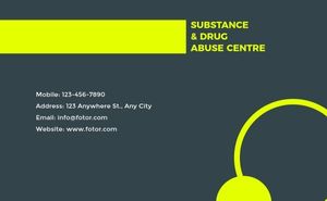 Yellow Drug Abuse Treatment Business Card