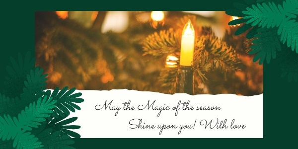 Green Christmas Greeting Card Twitter Post