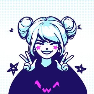 White And Blue Smiling Girl Animated Discord Profile Picture Avatar  Template and Ideas for Design | Fotor