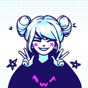 anime, smile, female, White And Blue Smiling Girl Animated Discord Profile Picture Avatar Template