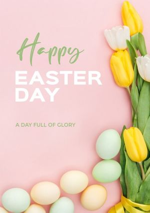 Pink Photo Easter Greeting Poster