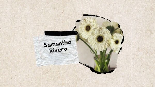 白い花と紙のスクレイプバナー YouTubeチャンネルアート
