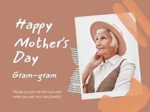 Brown Happy Mother's Day Card