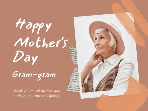 mothers day, mother day, greeting, Brown Happy Mother's Day Card Template