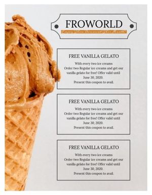 sale, gift certificate, store, Ice Cream Coupon Template