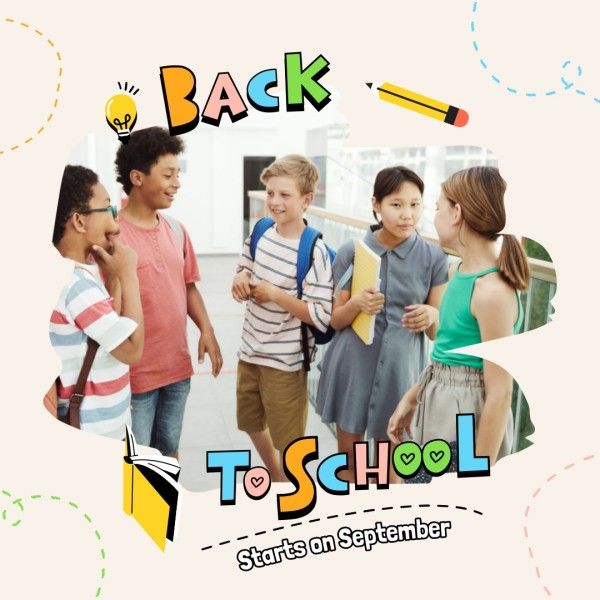 education, welcome, learning, Happy Back To School Photo Collage Instagram Post Template
