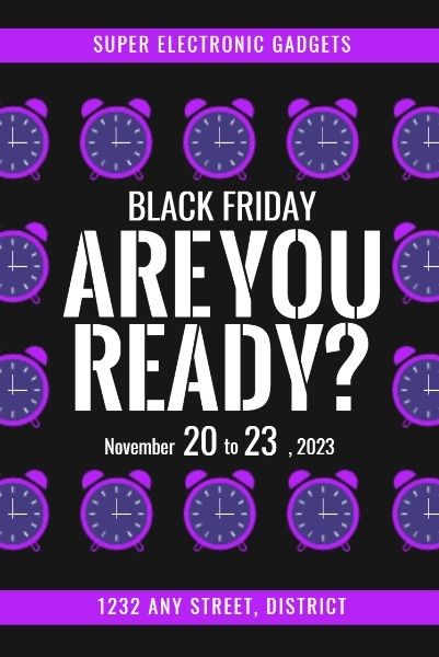 紫色和黑色电子产品黑色星期五销售 Pinterest短帖
