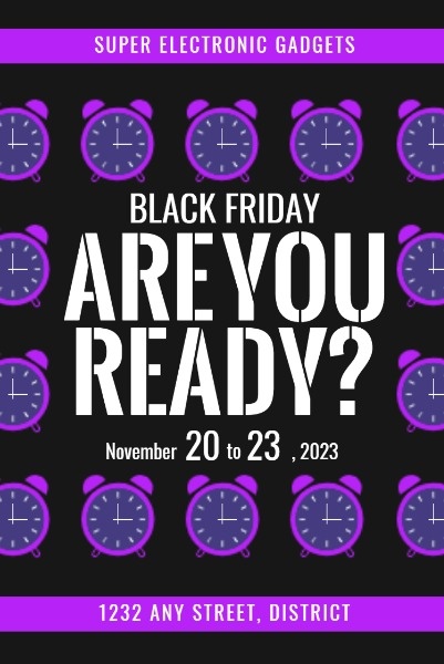紫色和黑色电子产品黑色星期五销售 Pinterest短帖