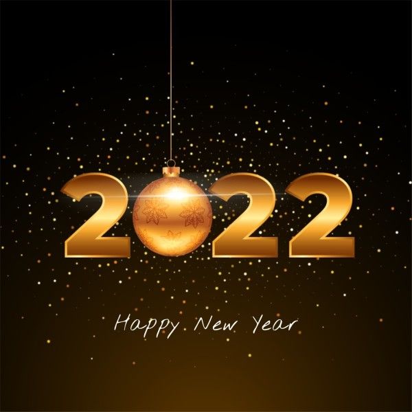 illustration, holiday, black, Balck Elegant 2022 Happy New Year Instagram Post Template