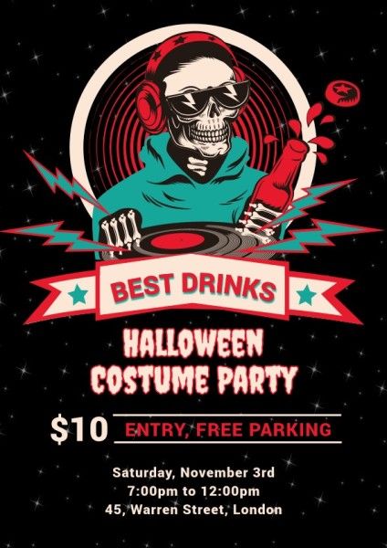 holiday, celebration, gathering, Costume Halloween Costume Party Flyer Template