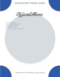 business, official memo, work, Gray And Blue Background Memo Template