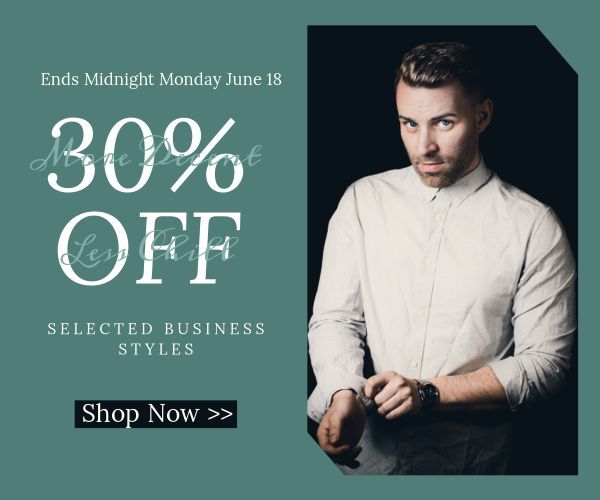 clothes, men clothes, promotion, Men's Suit Shirt Sale Medium Rectangle Template