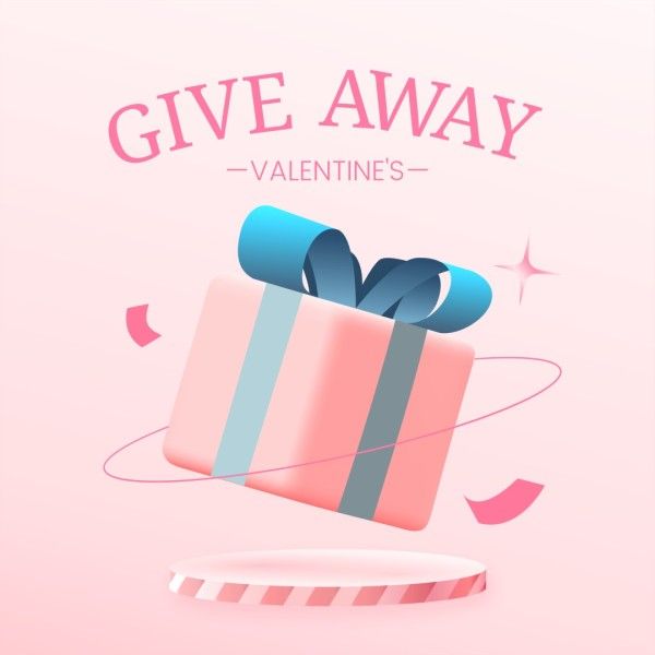 love, valentines promotion, give away, Pink Valentines Day Giveaway Promotion Instagram Post Template