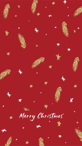 赤い葉クリスクマスの携帯電話の背景 スマホ壁紙