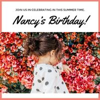 anniversary, life, dinner, Nancy's Birthday Party Instagram Post Template