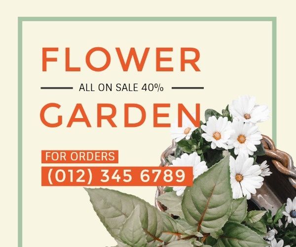 floria, plant, flowers, Flower Store Sale Facebook Post Template