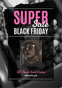 fashion, promotion, discount, Black Friday Super Sale Poster Template
