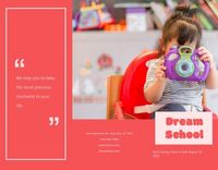 红色早期儿童保育中心手册模板 宣传册