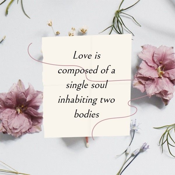 花のイラストバレンタインデー愛の引用 Instagram投稿
