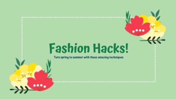 banner, fashion hacks, ad, Green Fashion Hack  Youtube Channel Art Template