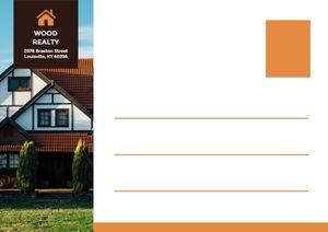 real estate, broker, agency, Orange House Business Postcard Template