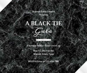 Marble Texture Black Tie Invitation Facebook Post