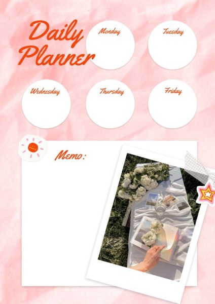 White And Pink Calendar Planner