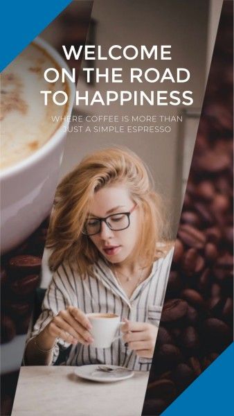 brand building, coffee beans, cafe, Blue Coffee Drink Branding  Instagram Story Template