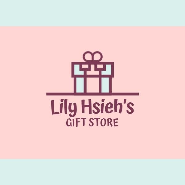 Pink And Blue Gift Store Logo  ETSY Shop Icon