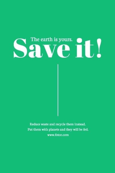 シンプルな地球環境保護 Pinterestポスト
