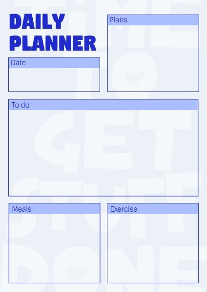 to do list, schedule, organize, Daily Planner Template
