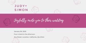 Purple Rose Wedding Invitation Twitter Post