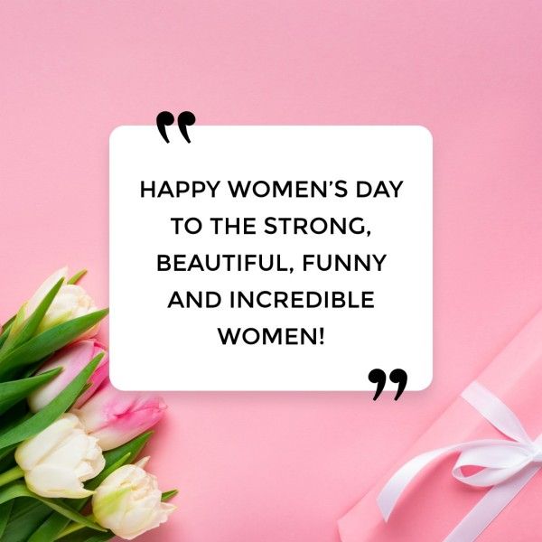 greeting, quote, flower, Pink Simple Floral International Womens Day Instagram Post Template