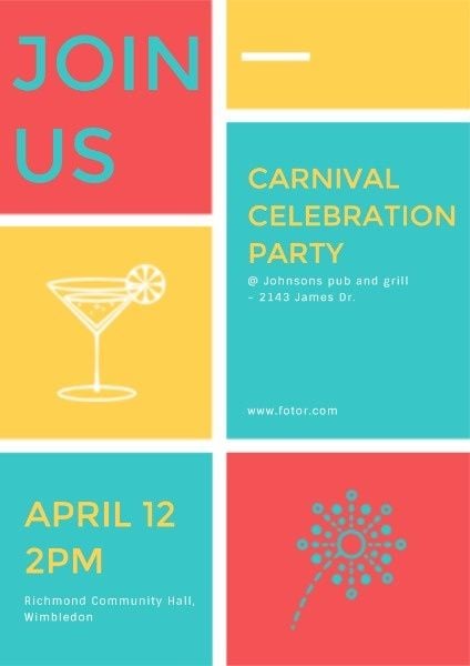 carnival, parties, event, Celebration Party Flyer Template