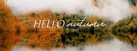 hello, fall, october, Minimal Autumn Season Greeting Facebook Cover Template
