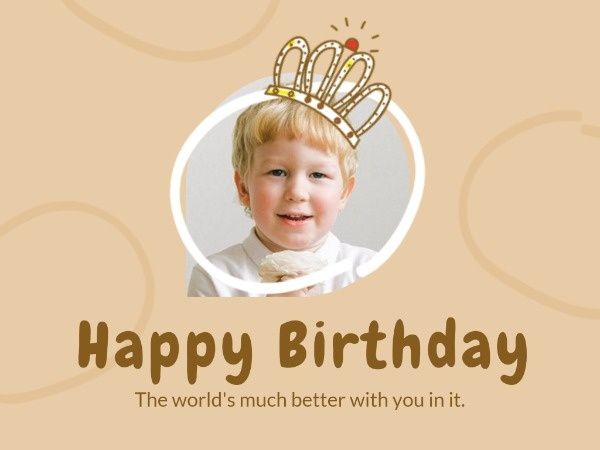 happy birthday, greeting, wishing, Crown Birthday Card Card Template