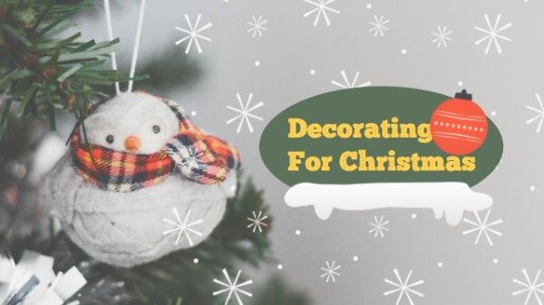 season, festive, vacation, White Christmas Tree Decoration Youtube Thumbnail Template