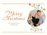 ホワイトカップルメリークリスマス メッセージカード