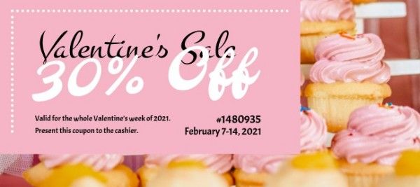 valentine, coupon, cute, Pink Dessert House Sale Gift Certificate Template