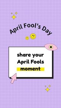 event, celebration, festival, Illustration Purple April Fools' Day Instagram Story Template