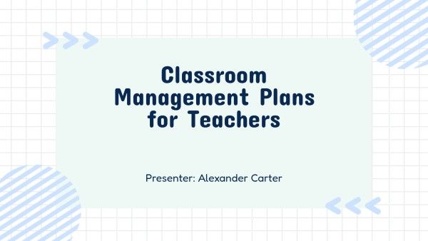 White Blue Minimal Style Classroom Management Plans For Teachers AI Slides Template