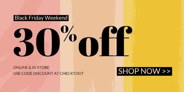 discount, make up, cyber monday, Pink And Orange Black Friday Sale Twitter Post Template